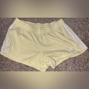 Adidas Yellow 3 Stripe Shorts
